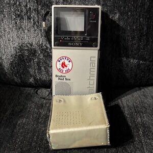 Sony Watchman Portable TV with Red Sox Emblem